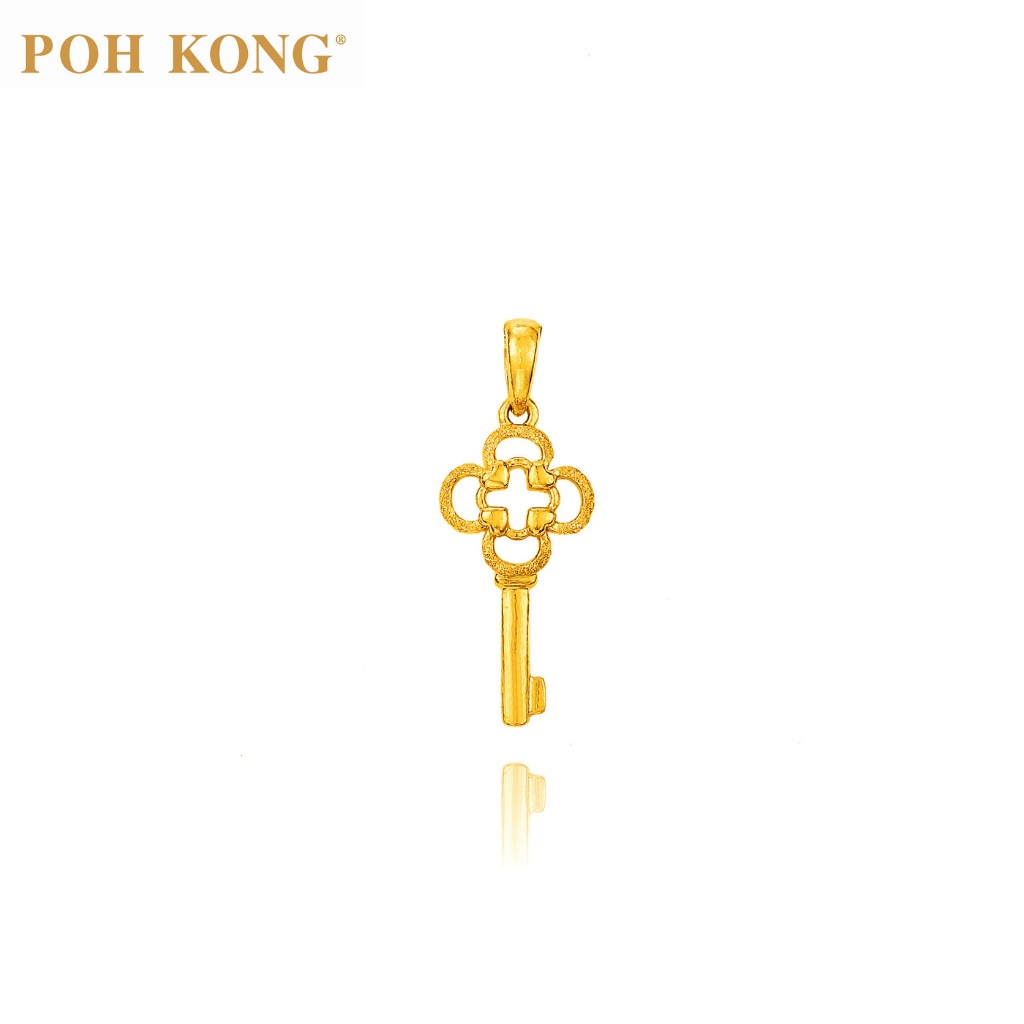 POH KONG 375/9K White Gold Key Pendant 