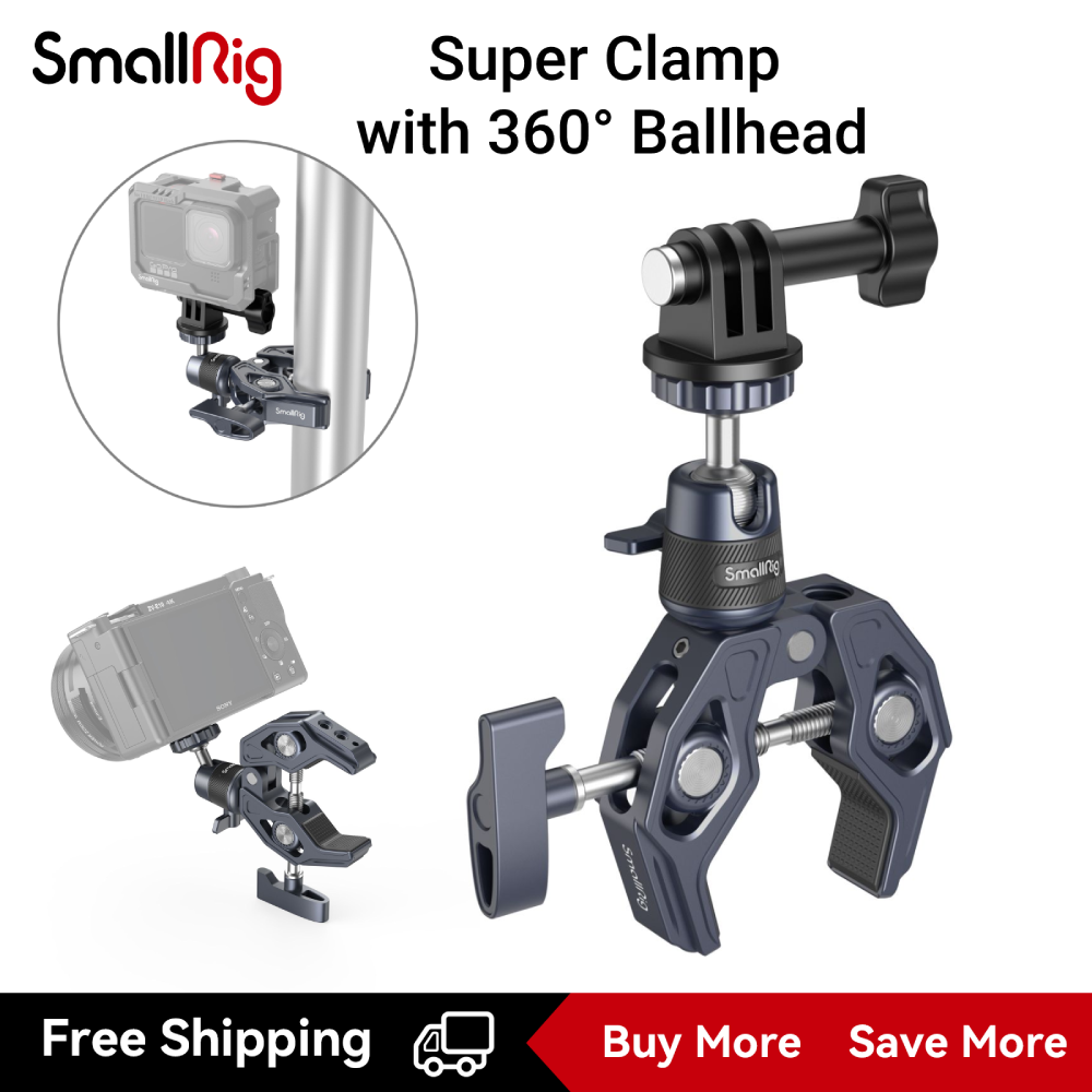 Smallrig siêu kẹp với đầu bi kẹp gắn máy ảnh bộ chuyển đổi tháo nhanh cho màn hình máy ảnh gopro đèn led tải trọng tối đa 7.7 lb - 4102