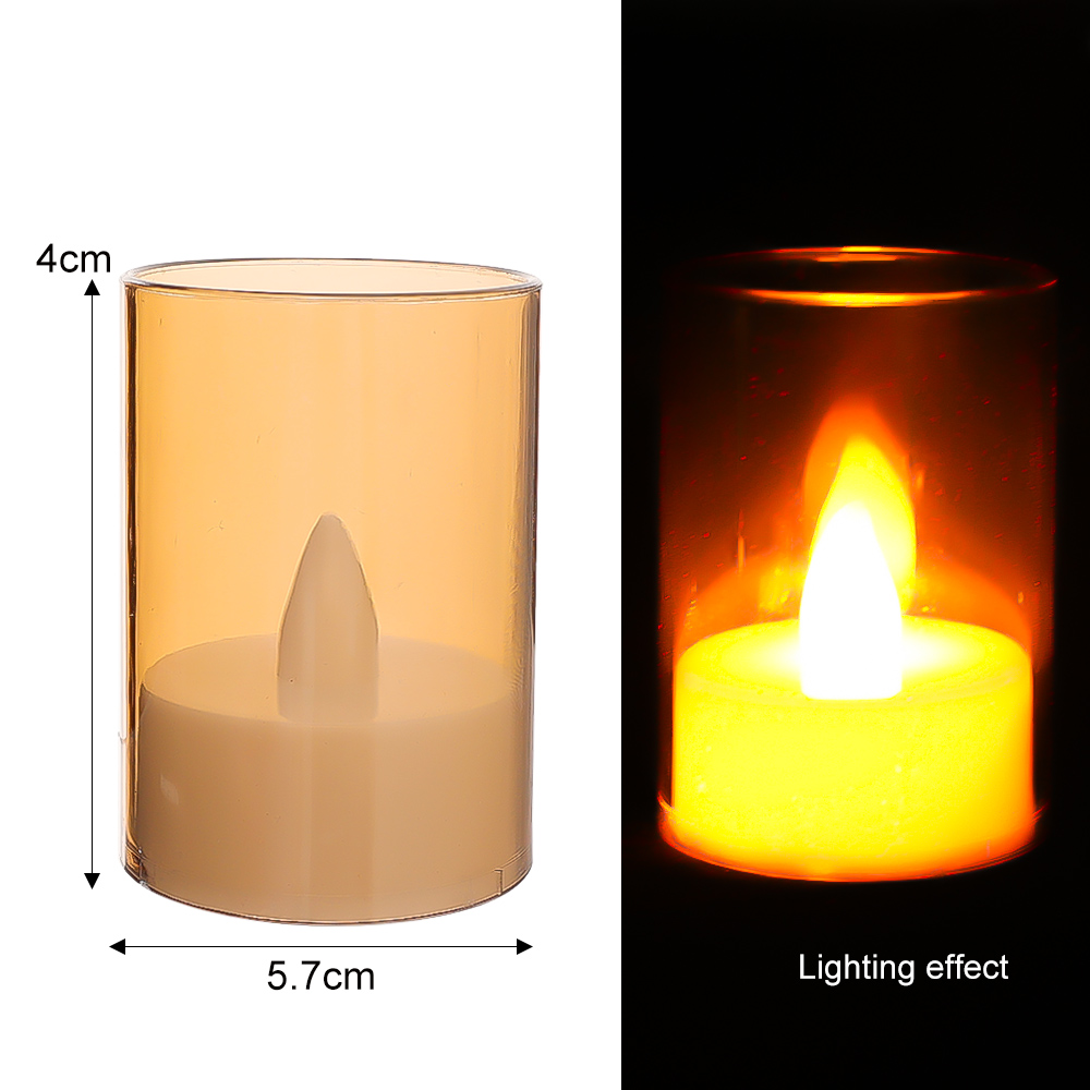 LED Electronic Candle Light Warm White Flameless Acrylic Candle Light with Battery for Halloween Christmas Party Proposal Home Decoration Diwali Decorations
