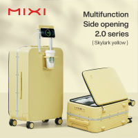 Mixi Side Opening Luggage 20/24/26 Inch Multi-functional Large-capacity Travel Suitcase Aluminum Frame Trolley Case with TSA Lock with USB+TYPE C Charging Port Cup Holder Phone Holder PC Carry On Luggage M9286