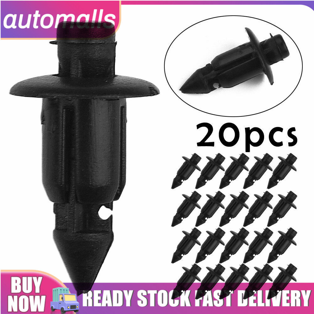 20x 6mm Plastic Rivet Bike Fairing Trim Clips For Honda Suzuki Kawasaki Black High Quality Car Accessories ราคา 20 บาท*ส่งฟรี