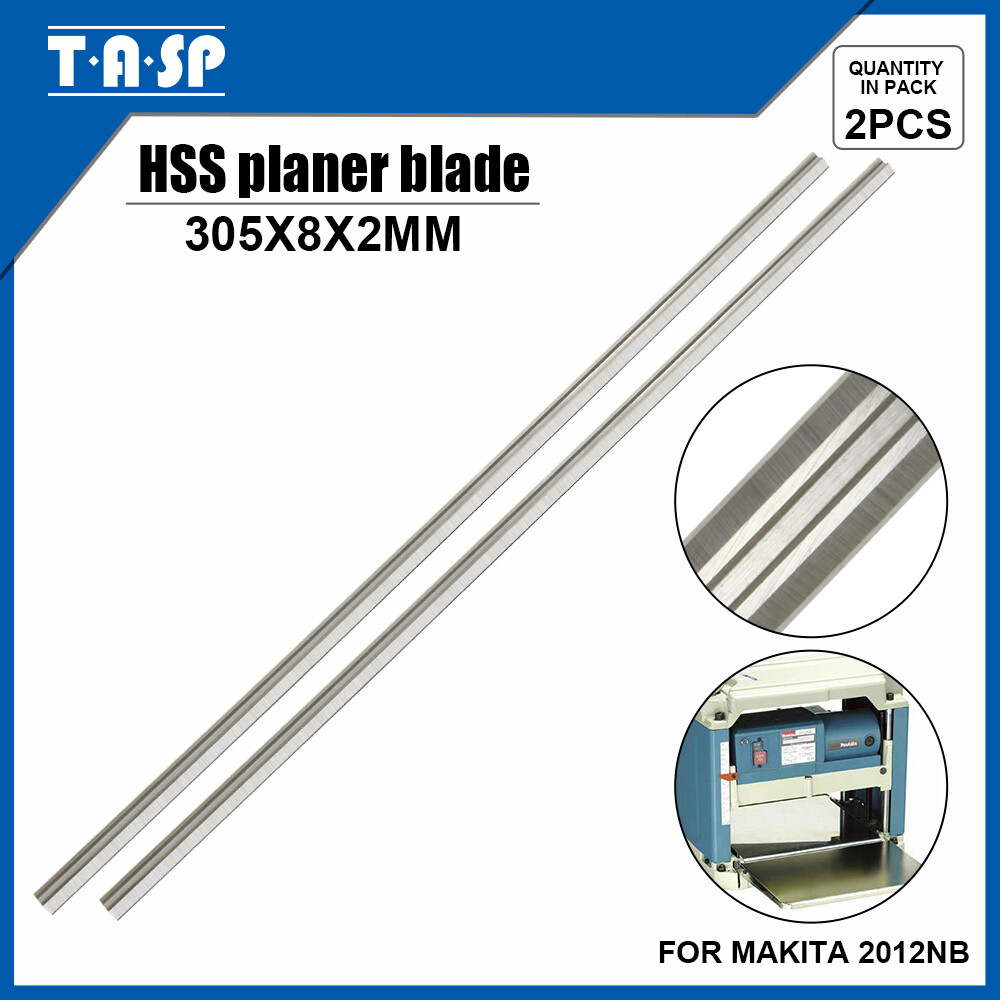 Lưỡi Dao Dự Phòng Máy Đo Độ Dày Tasp 12 Inch HSS 305X8X2 Mm Máy Bào Gỗ Có Thể Đảo Ngược Thay Thế 793346-8 Cho Makita 502nb-Mtpb306md