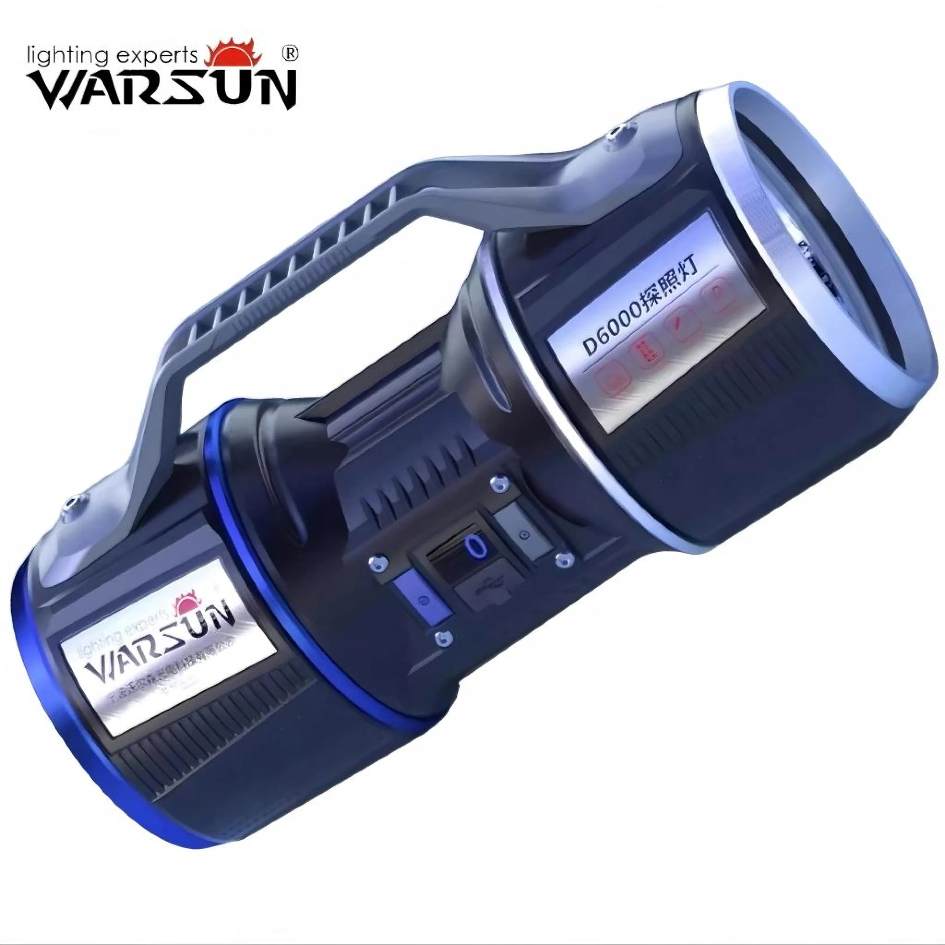 Warsun D6000 Heavy Duty Flashlight 13000LM - Waterproof Rechargeable Big Bright Light for Outdoor Emergency, Camping Gear, Hiking