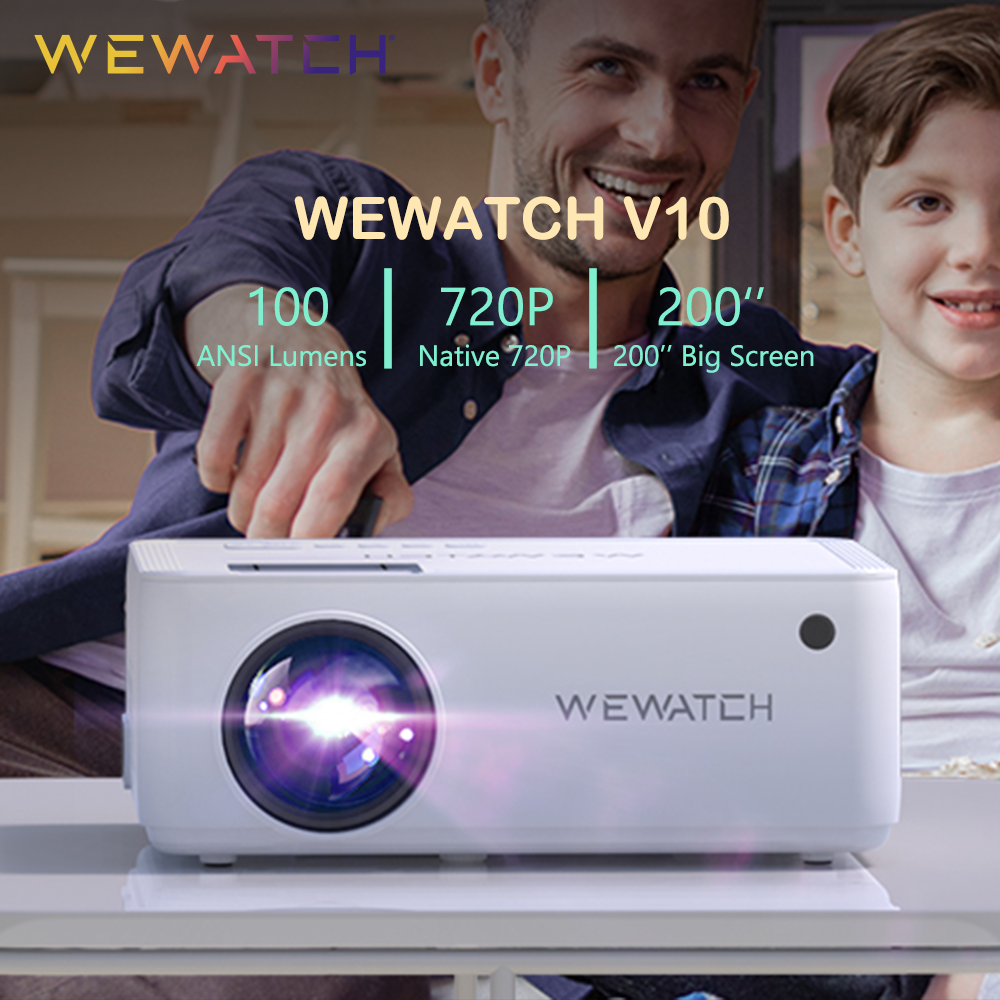 WEWATCH V10 8500Lumens LED Portable Projector Native 1024*720 HD 1080P Supported Home HDMI USB Mini Outdoor Movie Proyectors ราคา  3,999 บาท*ส่งฟรี