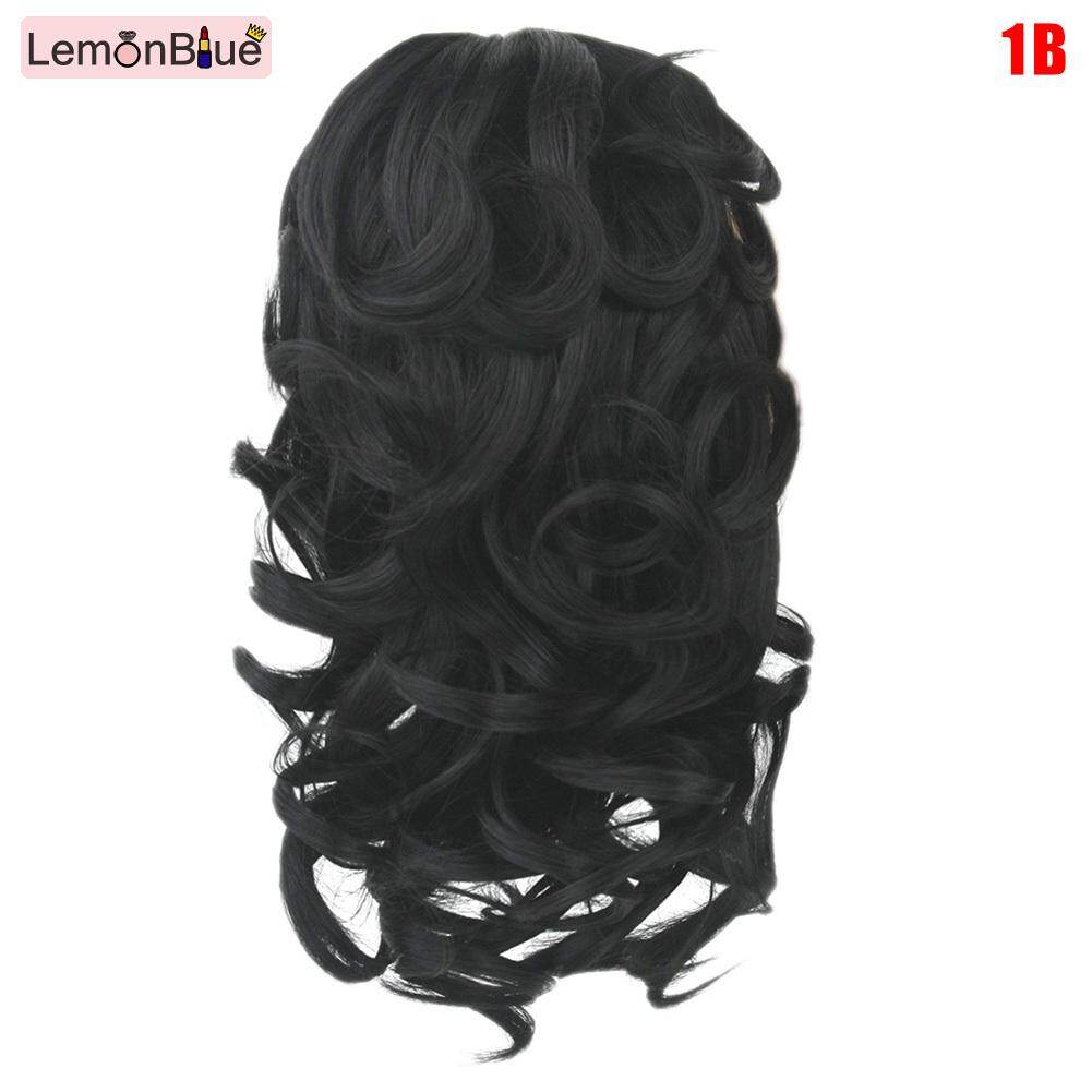 Gambar LemonBlue Claw Thick Wavy Wig Curly Long Layered Ponytail Wig Clip On Hair Extension