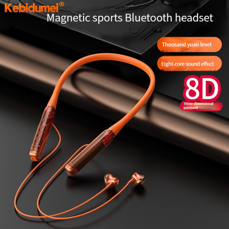Kebidumei Wireless Earphones Bluetooth 5.2 Neckband Headphones LED Display HIFI Gaming Sports TWS Earbuds ราคา 142 บาท*ส่งฟรี