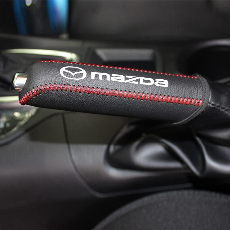 Vỏ Bọc phanh tay xe ô tô tự động tay cầm phanh tay da thật bìa cho Mazda 2 3 6 323 CX3 cx4 CX5 cx8 cx30 BT50