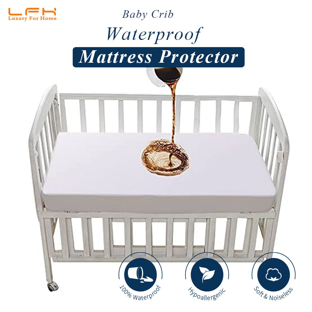 Baby Mattress Pad Cover Waterproof Fitted Bedsheet Anti Mites & Smooth Bed Cover