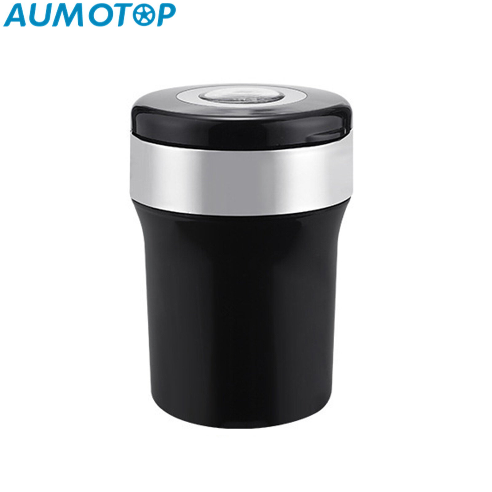 Compass LED Blue Light Car Ashtray, Universal Portable Smokeless Ashtray with Lid for Most Car Cup Holder