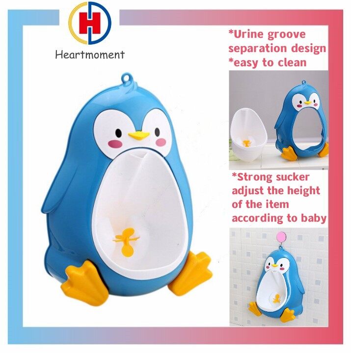 Bô đi tiểu hình chim cánh cụt dễ thương hoạt hình h-ment bô đi tiểu phòng tắm đứng cho trẻ em dụng cụ tập đi tiểu cho bé trai 8 tháng đến 6 tuổi