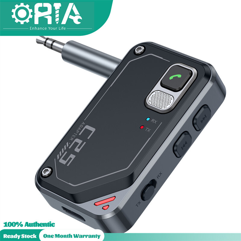 ORIA Bluetooth 5.3 Adapter 3.5mm Jack Aux Music Receiver 2-in-1 Bluetooth Transmitter Receiver for Car Audio/Home Stereo/Headphones/Speaker/Projector ราคา 202 บาท*ส่งฟรี