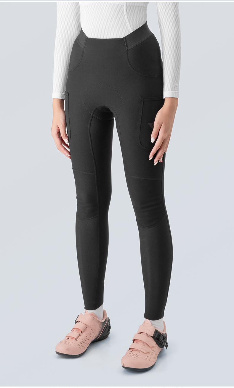 【TVI】ROCKBROS Cycling Pants Women 3D Shockproof Slim MTB Road Bike Long Pants Windproof Warm Reflective Bicycle Pants for Women