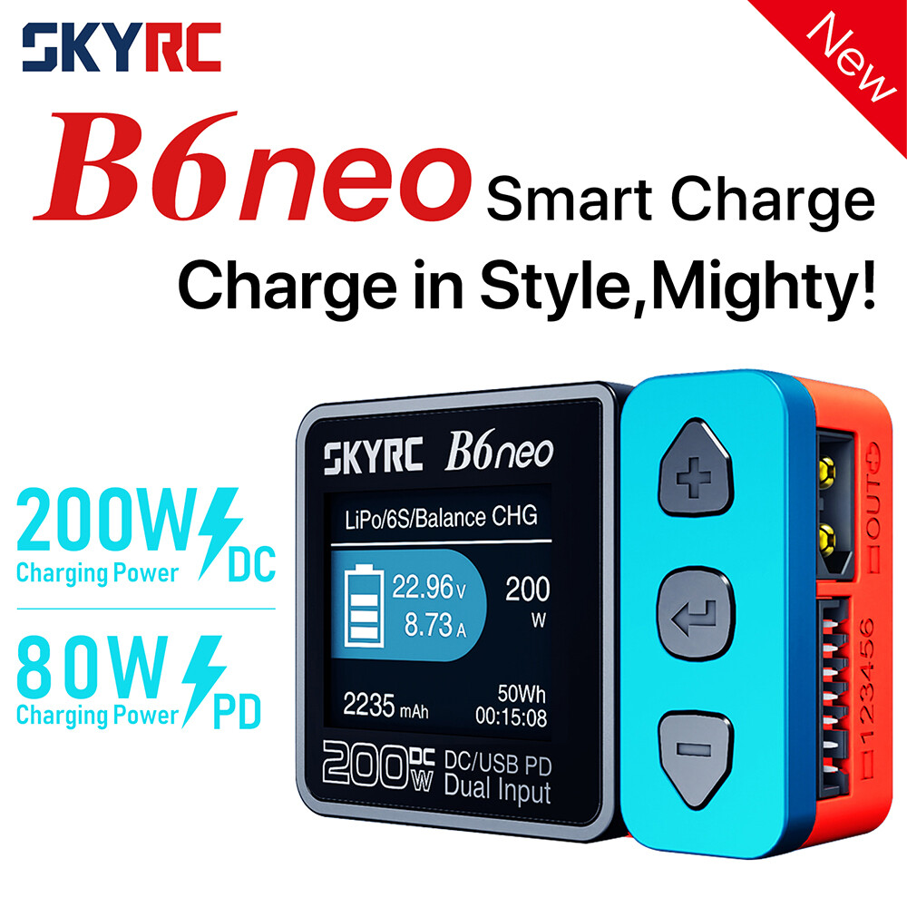 Skyrc b6 neo sạc thông minh dc 200w pd 80w pin lipo xả bộ sạc cân bằng