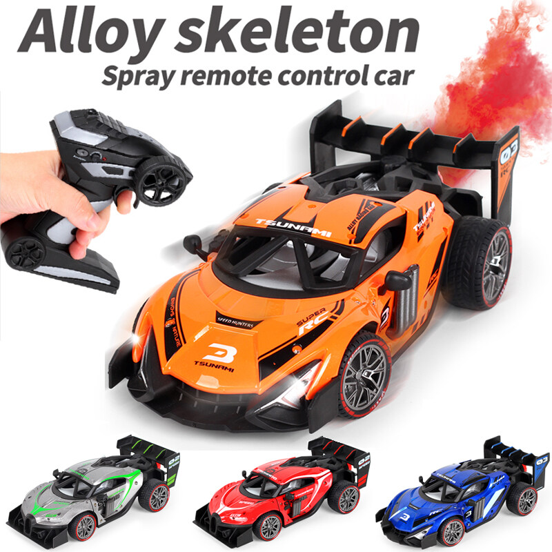 RC Car Toy 1 18 Alloy Spray Remote Control Car 2.4G High Speed Drift Stunt