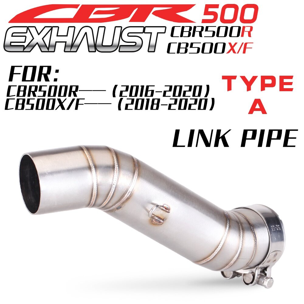 51mm/2.01 Motorcycle Exhaust Mid Link Pipe For Honda CBR500R CB500X CBR500F