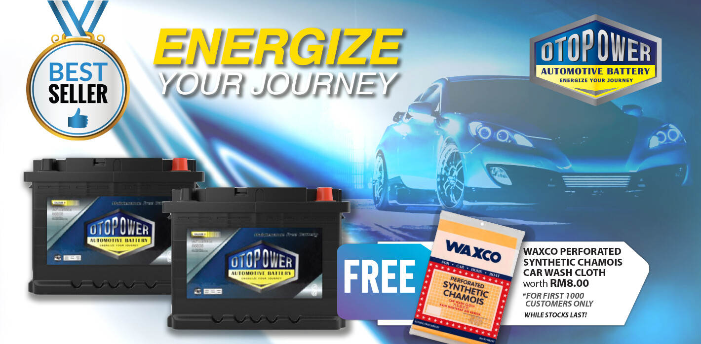 BATERI KERETA DIN55L OTOPOWER MAINTENANCE FREE BATTERY For Proton 