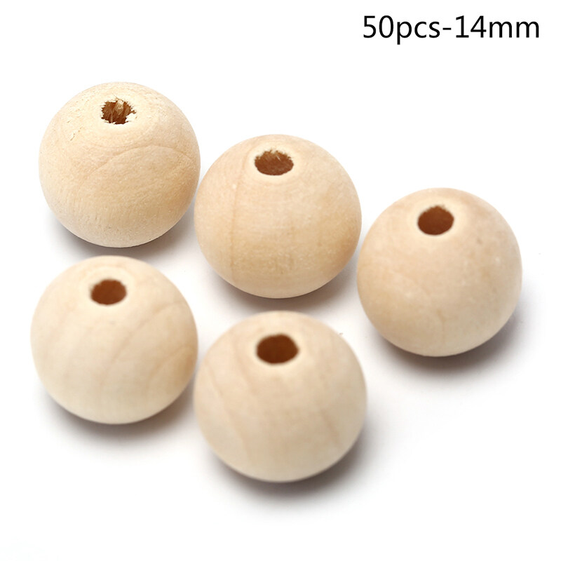 Fashion Round Wood Spacer Bead Natural Unpainted Wooden Ball Beads DIY