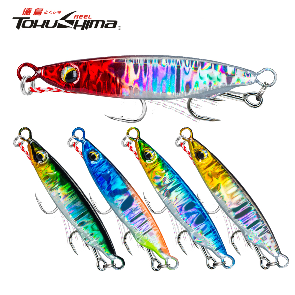 1Pc Metal Jig Sinking 7/10/15/20/25/30g 3D Eyes Casting Lure Laser Fishing Jigging Artificial Hard Bait with Bright Silk Sharp Hooks ราคา 18 บาท*ส่งฟรี
