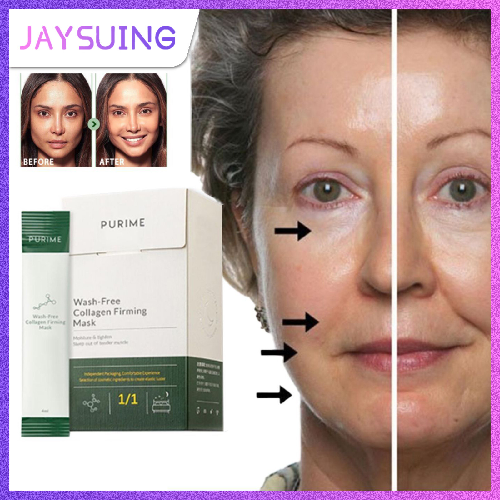 Jaysuing mặt nạ ngủ làm săn chắc collagen mặt nạ không rửa mặt cho cả đêm mặt nạ làm săn chắc collagen làm mịn làm ẩm sâu mặt nạ protein chăm sóc da mặt chống lão hóa cấp ẩm chăm sóc da mặt chăm sóc da mặt miễn phí rửa mặt