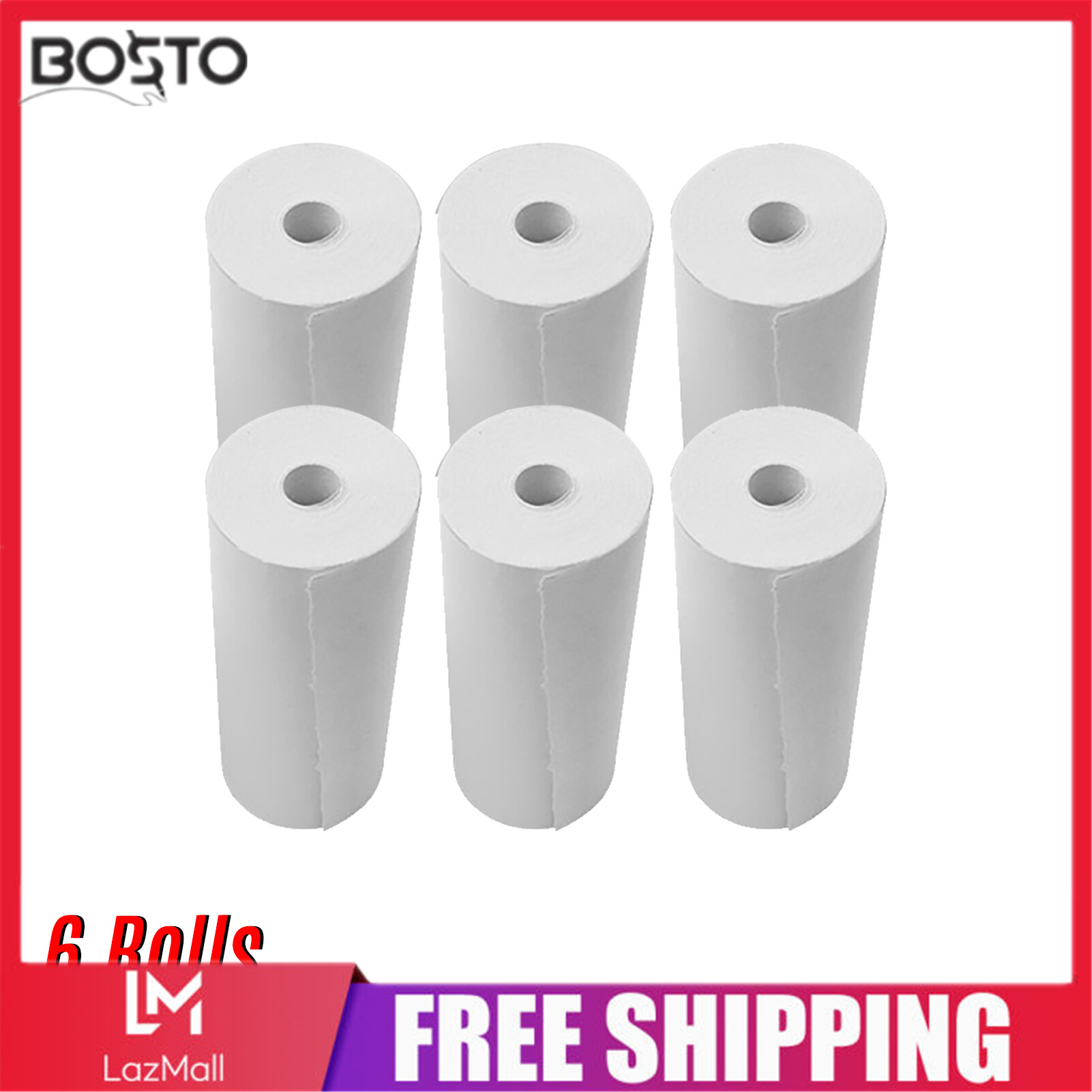 Nhiệt giấy cuộn 80x30mm giấy biên nhận giấy đăng ký tiền mặt dành cho máy in hóa đơn pos siêu thị, 6 cuộn