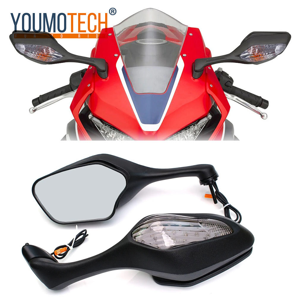 Motorcycle Rear View Side Mirrors with LED Turn Signal Light For Honda CBR1000RR CBR 1000 RR 2008-2016 2015 2016 Honda VFR1200   2010-2012 ราคา 1,321 บาท*ส่งฟรี