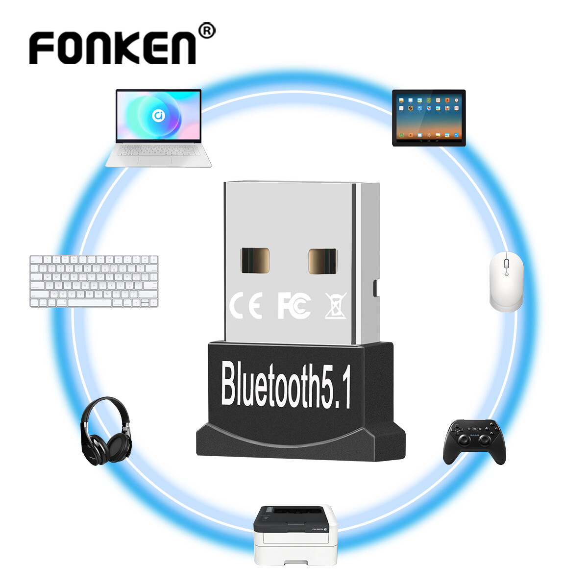 Bộ chuyển đổi usb bluetooth bộ thu bluetooth 5.1 bộ phát usb bluetooth 5.1 dongle 5.1 bt bộ chuyển đổi aptx mini cho loa máy tính xách tay