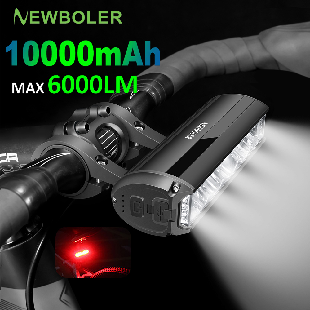 Newboler Đèn xe đạp phía trước 10000mAh Đèn Xe Đạp 6000lumen đèn pin chống thấm nước sạc USB yên xe đạp thể thao xe đạp leo núi phụ kiện đèn