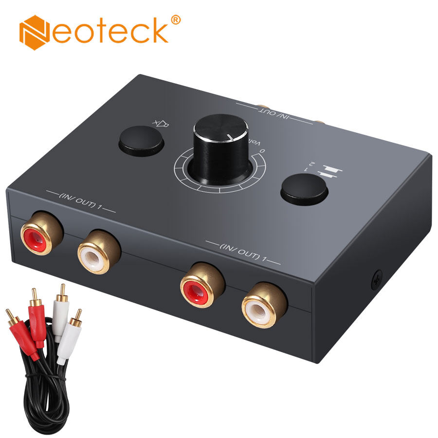 Neoteck bộ chuyển đổi âm thanh nổi 2 trong 1/1 trong 2 rca bộ chuyển đổi âm thanh bộ chuyển đổi âm thanh nổi r/l bộ chuyển đổi âm thanh với nút tắt tiếng