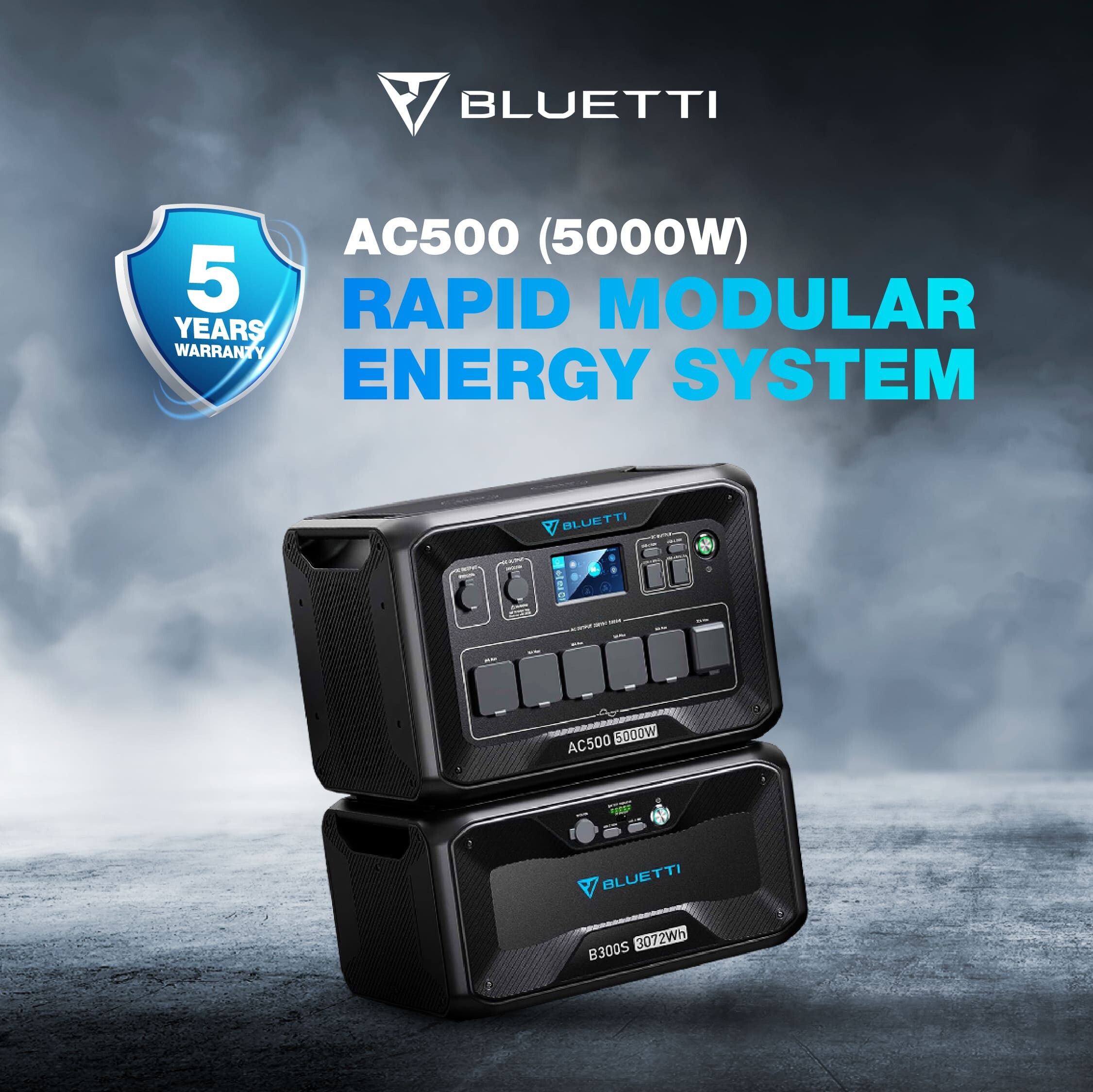 BLUETTI Power Station AC500 &amp; B300S Expansion Battery, 3072Wh LiFePO4 Battery Backup w/ 7 5000W AC Outlets (10KW Peak)