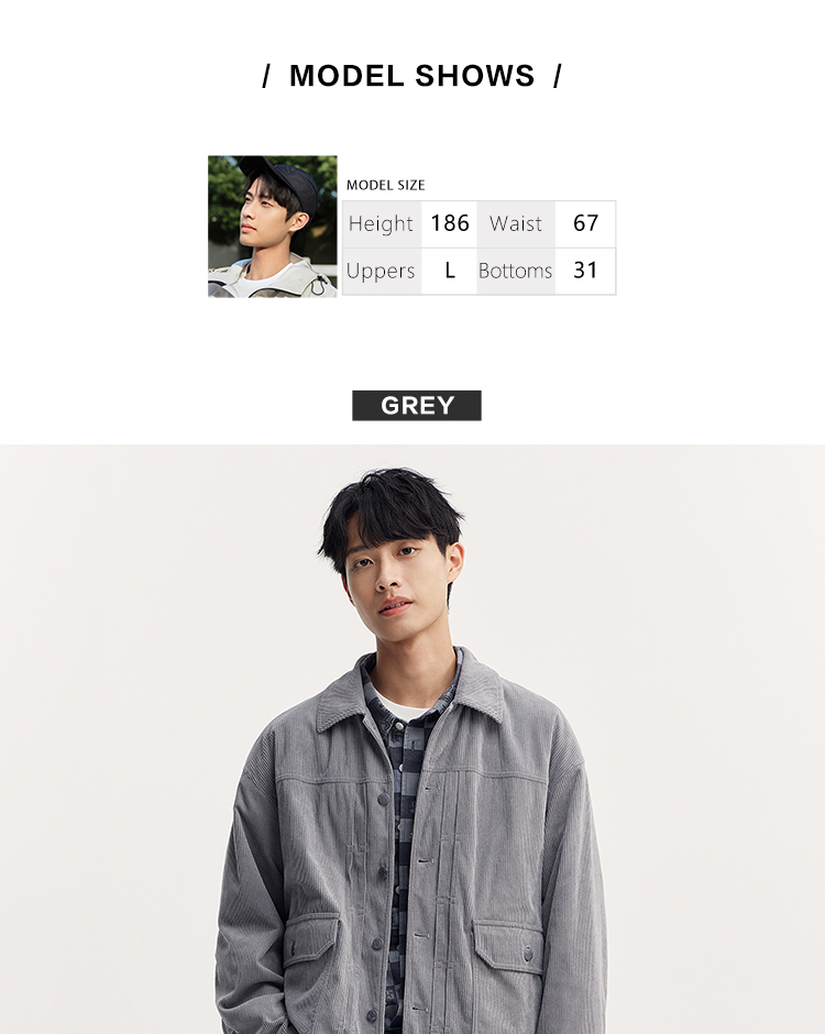 Semir Men'S Jacket For Autumn 2024 Made Textured Vintage Corduroy Fabric Featuring Stylish Versatile Work Clothes-Inspired Top Perfect For Fashionable Look · v4