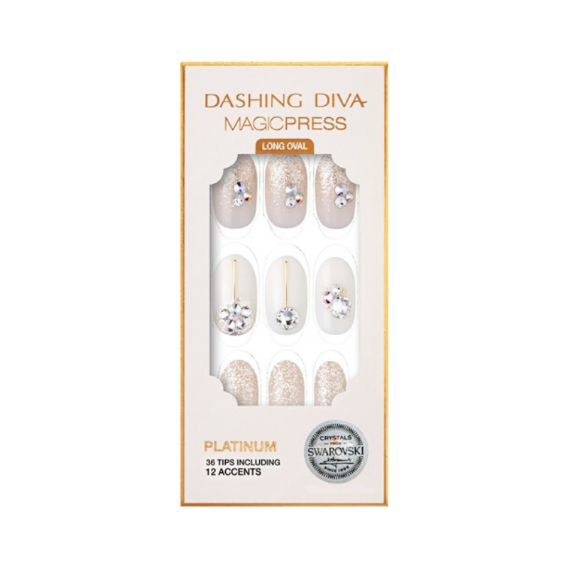 Gambar DASHING DIVA Magic Press Wedding Platinum Swarovski Mani My Lily MPL002OL
