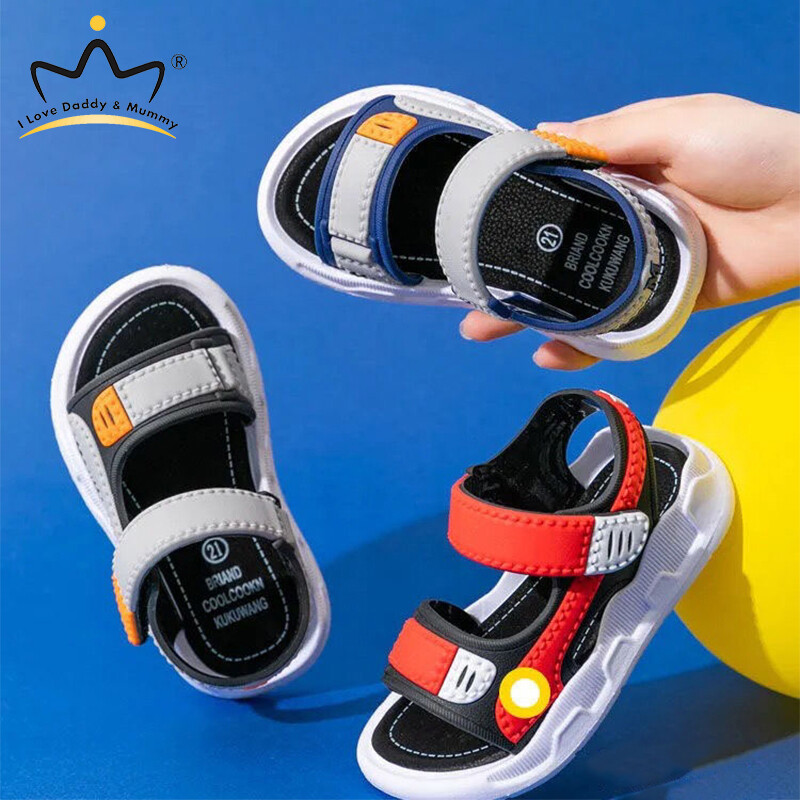 Xăng Đan Thể Thao Hở Ngón Cho Bé Trai Xăng Đan Mềm & Chống Trượt Vải Bố Cho Trẻ Em