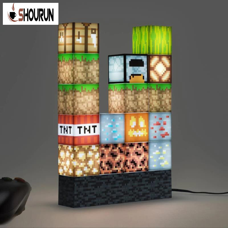 SN Đèn Ngủ Minecraft Đèn Nối Mới Lạ Sáng Tạo, Đèn LED Cho Phòng Ngủ Phòng Khách