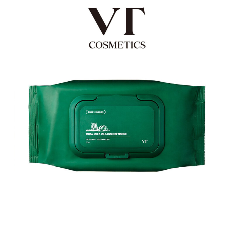 Khăn giấy ướt tẩy trang siêu sạch VT Cica Mild Cleansing Tissue VT COSMETICS Makeup Remover Wipes