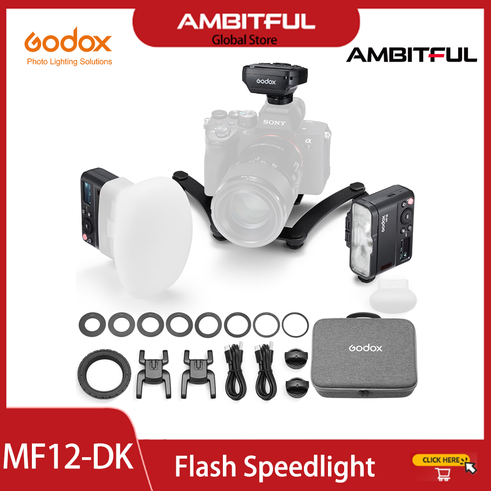 Godox MF12-DK1 MF12-DK2 Dental Flash System TTL Flash 2.4 GHz Wireless Control Speedlight for Sony A6400、A74、A7R5 and ZV-E10 ราคา 1,407 บาท*ส่งฟรี