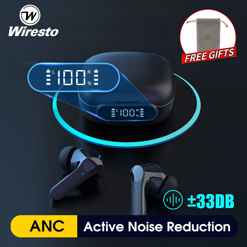 Wiresto tai nghe bluetooth tai nghe không dây tws tai nghe thể thao hifi giảm tiếng ồn chủ động nâng cấp anc tai nghe khử tiếng ồn cho điện thoại ios android