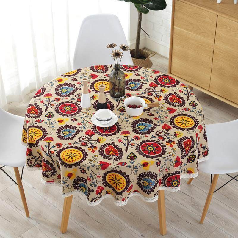 Fashion Sunflower Pattern Round Table, Decorator Round Table Covers