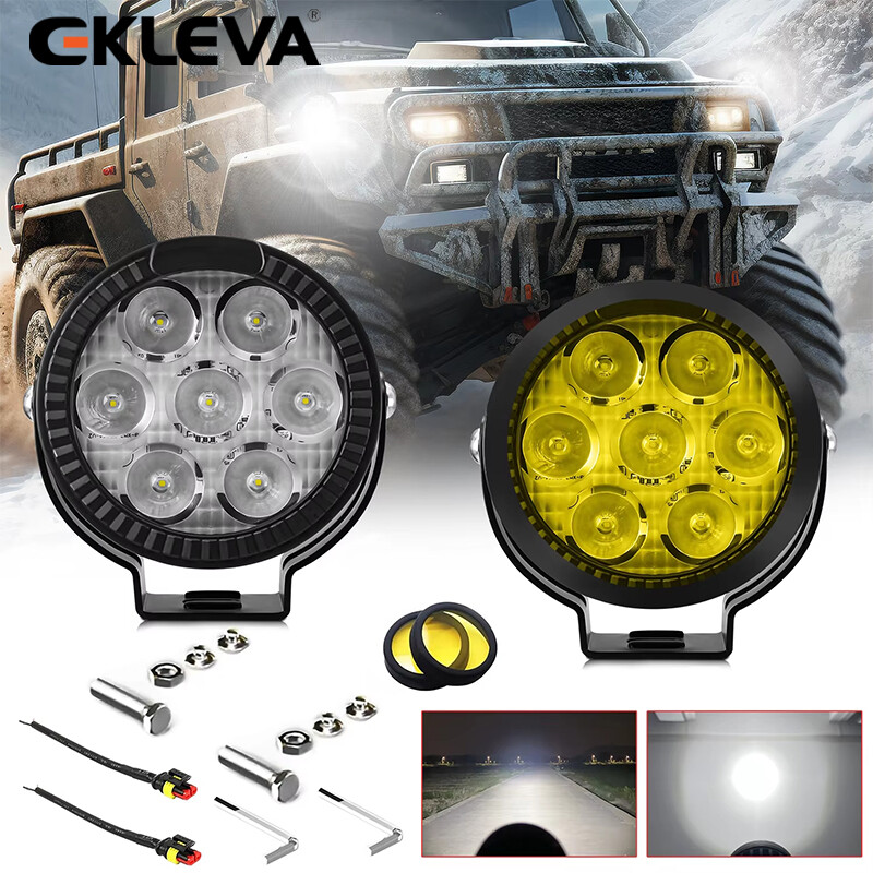  Ekleva 2 Pcs Thêm Đèn Đèn làm việc 300W Đèn pha sương mù đèn xe hơi Siêu Sáng 6000K Cho ATV Xe Tải Bụi Bẩn Xe Đạp SUV UTV 
