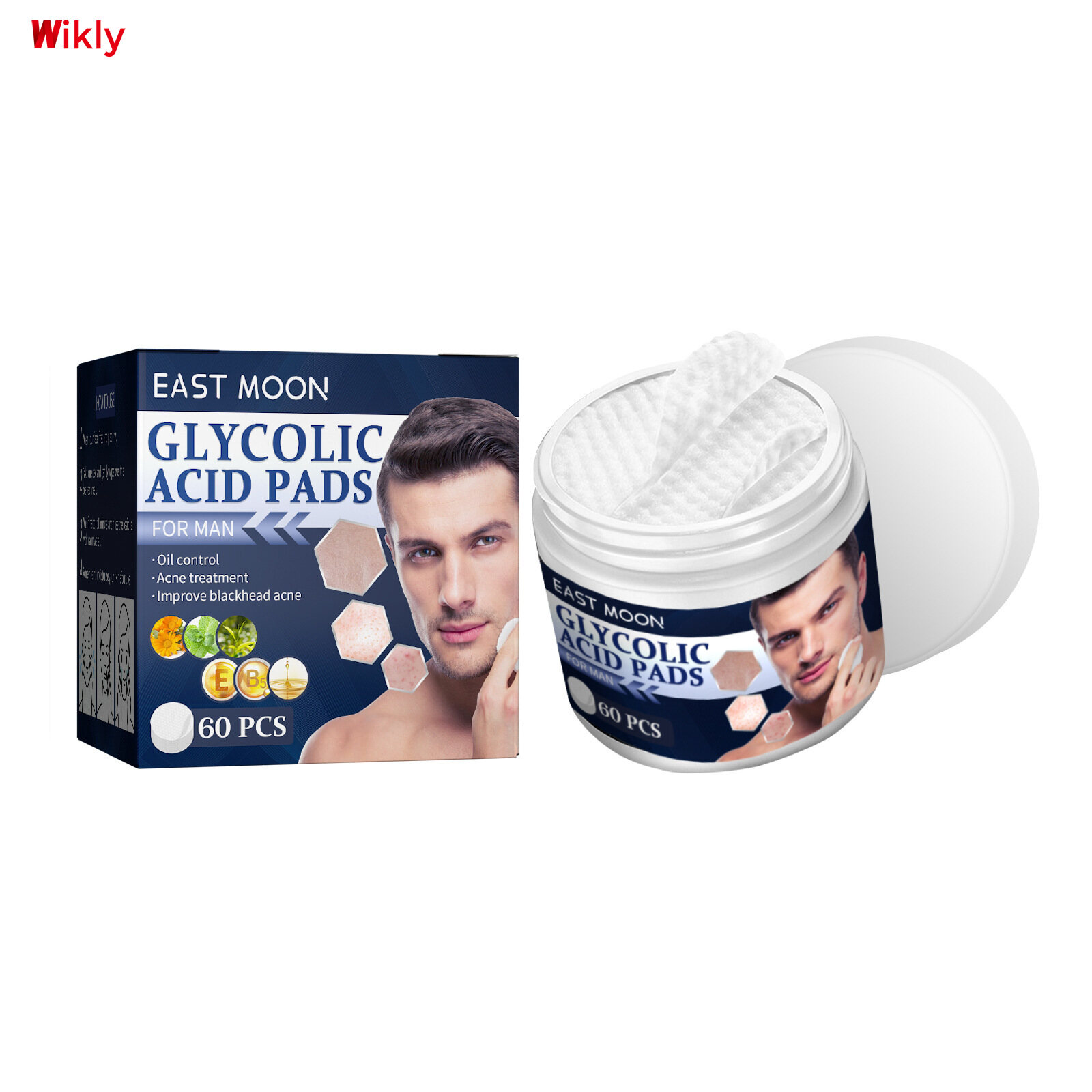 Gambar Wikly East Moon Men Salicylic Acid Gasket Oil Repair Acne Acne Shrink Pores Clean Facial Skin