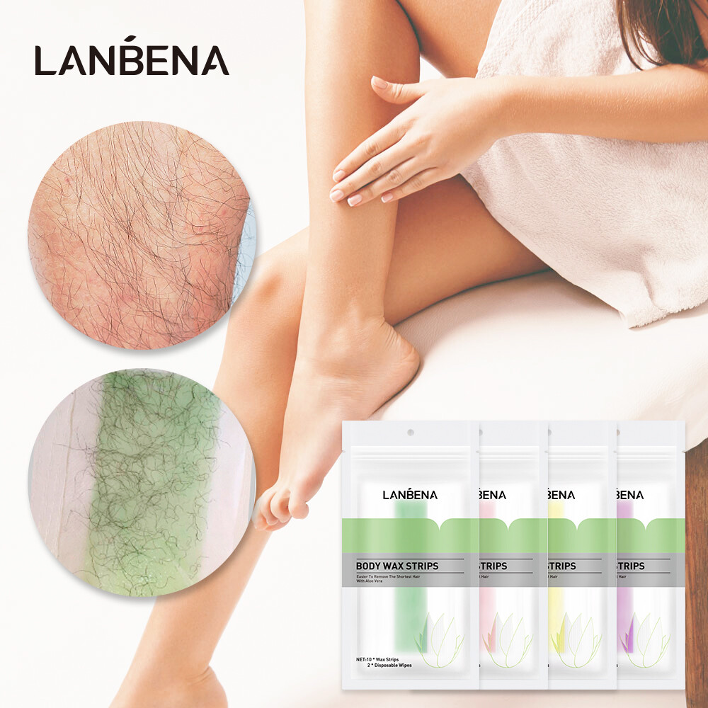 LANBENA Sáp Tẩy Lông Strips Giấy Tờ Sáp Ong Tự Nhiên Hai Mặt Depilation Uprooted Silky Cho Toàn Bộ Cơ Thể Dụng Cụ Làm Đẹp Kích Thước Nhỏ 10 Cái