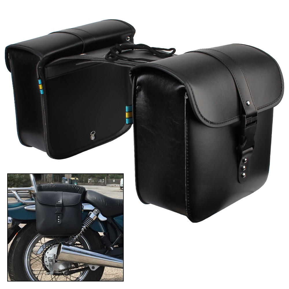 Motor Tail Luggage Suitcase Motorcycle Riding Travel Tank Bag Side Luggage Saddle Bag PU Leather Motorcycle Storage Tool Bag