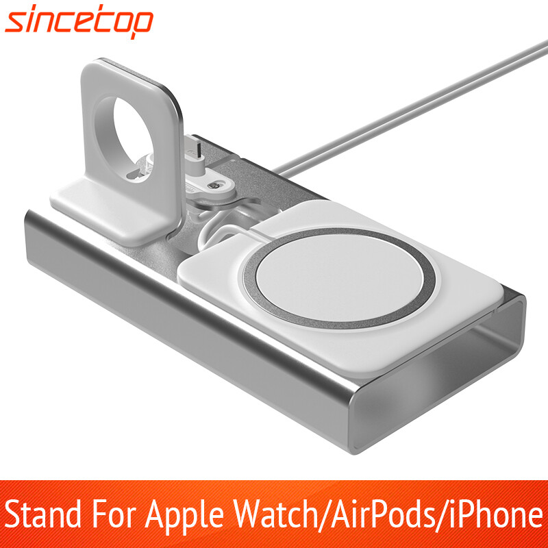 Đế Sạc Nhôm 3 Trong 1 - Cho MagSafe Tương Thích Với Apple Watch iPhone 15 14 13 12 Pro Max đế Sạc Cho IWatch 9 ultra 8 7 SE 6 5 4 3 2 Airpods Pro 1 2 3 Chế Độ Đầu Giường-Không Bao Gồm Cáp