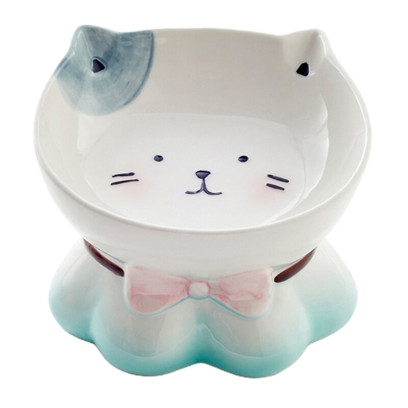 Bát Thức Ăn Cho Thú Cưng Hình Con Mèo Dễ Thương, Bát Sứ Trang Trí