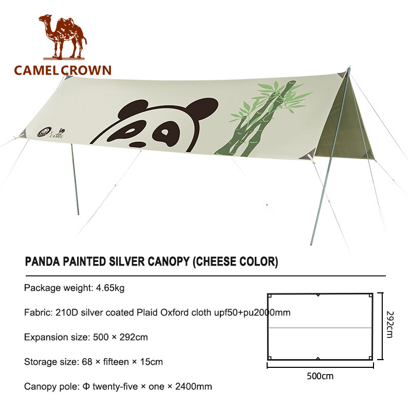 CAMEL CROWN Lều Tán Vuông Cắm Trại Tinh Tế Ngoài Trời Mái Hiên Chống Nắng Tráng Bạc Di Động