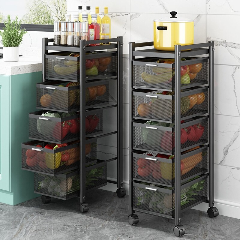 Gambar Kitchen vegetable shelf multi function cracks landing multilayer home supplies of store content ark drawer is received