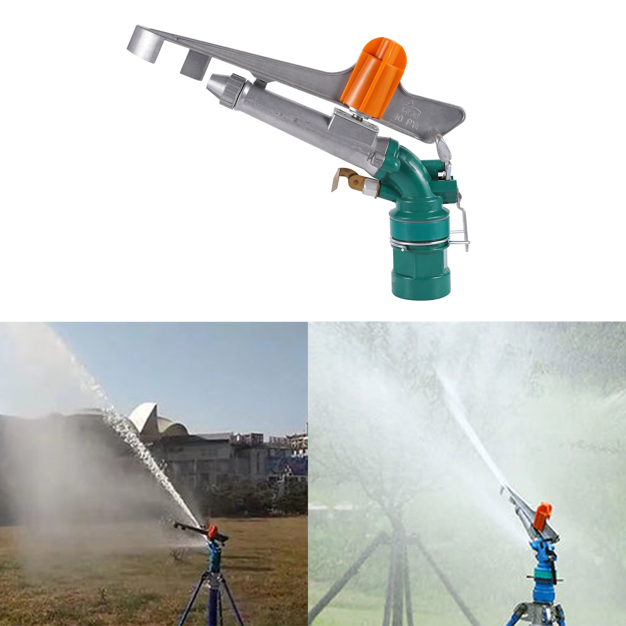 1.5"/2"/2.5" Internal Thread Lawn Sprinkler Long Shot Large Sprinkler Head 360° Adjustable Metal Rocker Arm Sprinkler Frame Spring Automatic Rotating Sprinkler Head Irrigation Rain Sprinkler Garden Park Impact Drive Sprinkler ราคา 920 บาท*ส่งฟรี