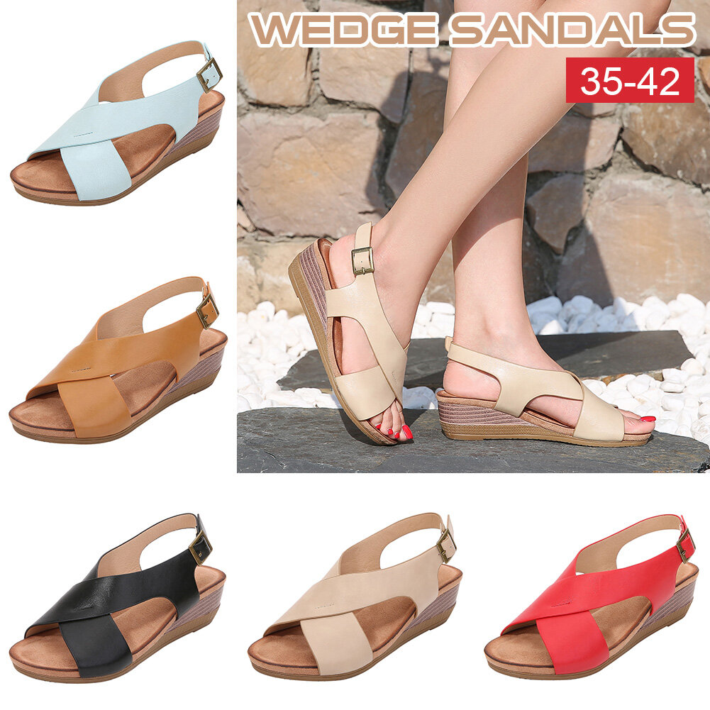 leather wedge slippers