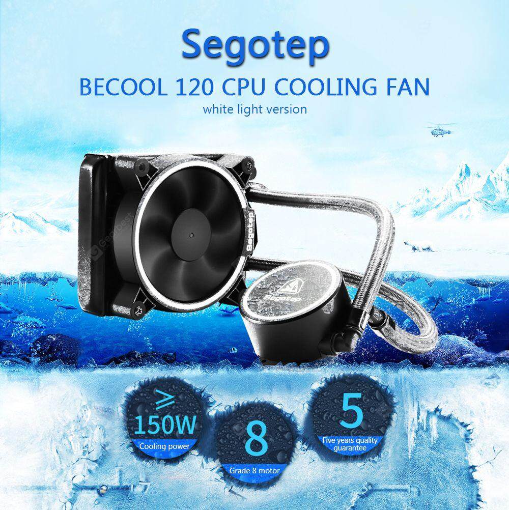 Segotep Becool 120 LED Integrated CPU Water Cooling Fan- Black