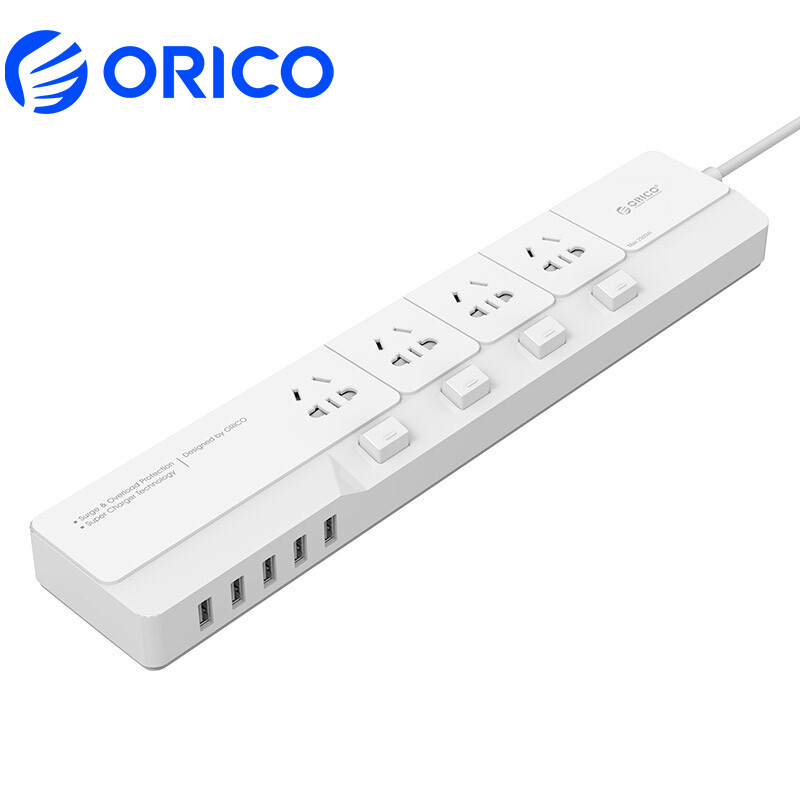 Phích cắm chuẩn Anh Quốc ORICO ổ điện nhiều lỗ 4AC cửa hàng 5 cổng USB 1.8m cáp nối ổ cắm điện cho văn phòng nhà cửa ổ điện nhiều lỗ S