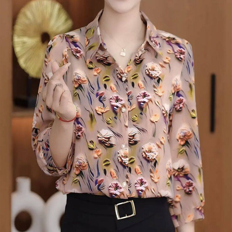 Wou & EY phong cách Slim-fit Thứ Bảy tay áo áo cho các bà mẹ TRUNG NIÊN mới polyester sợi cổ áo vuông thường xuyên đoạn Chiều dài